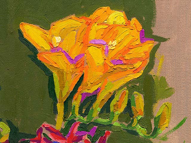 Freesias in a Glass - Detail 1